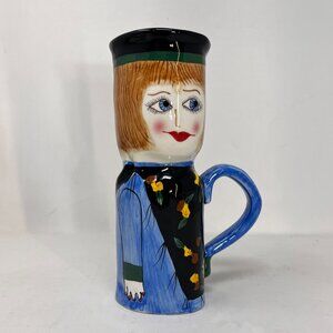 Susan Paley by Ganz CAROLINA COFFEE 7.75" Ceramic Anthropomorphic Mug Vase
